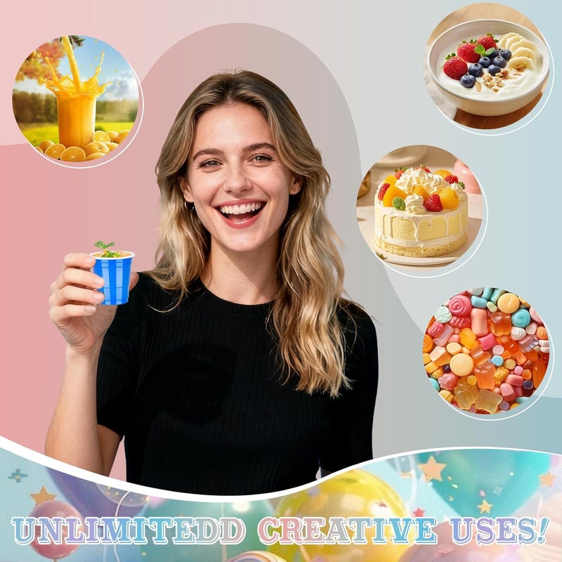 Pineburg 100 Pack 2oz Plastic Shot Cups, Mini Disposable Shot Glasses, Colorful Plastic Shot Glasses for Parties Valentine's Day Carnival Birthday Weddings Party Supplies(Colord) - Image 4